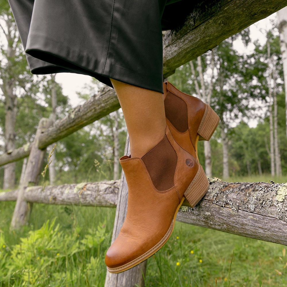 Timberland Womens Chelsea Boots Sutherlin Bay Low - Brown - India EQ5978203